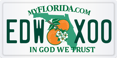 FL license plate EDWX00