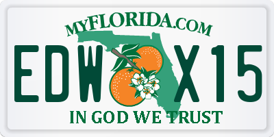 FL license plate EDWX15