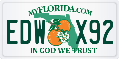 FL license plate EDWX92