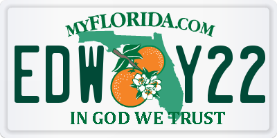 FL license plate EDWY22