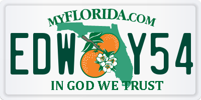 FL license plate EDWY54