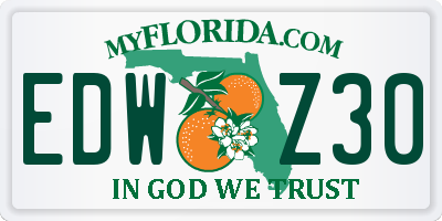 FL license plate EDWZ30