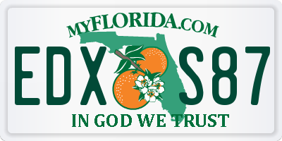 FL license plate EDXS87