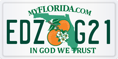 FL license plate EDZG21