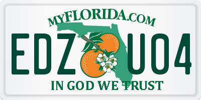 FL license plate EDZU04