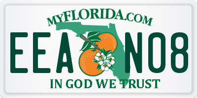 FL license plate EEAN08