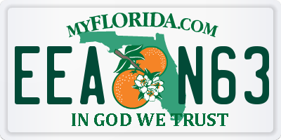 FL license plate EEAN63