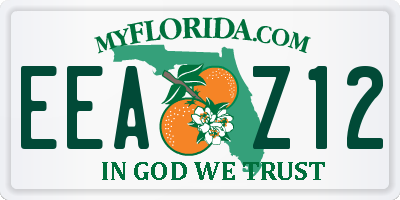 FL license plate EEAZ12