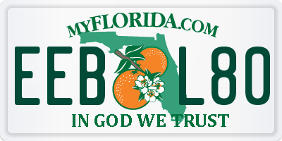 FL license plate EEBL80