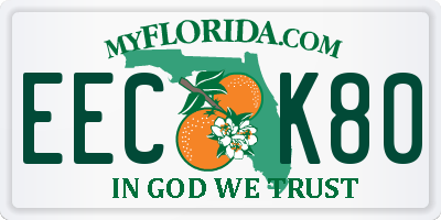 FL license plate EECK80