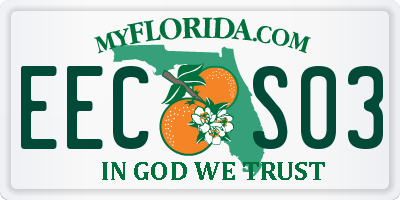 FL license plate EECS03