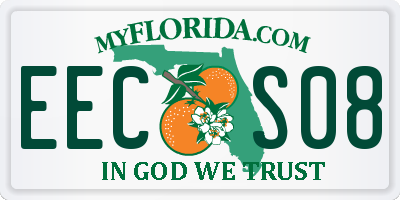 FL license plate EECS08