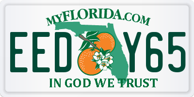 FL license plate EEDY65