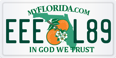 FL license plate EEEL89