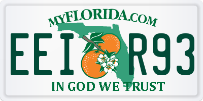 FL license plate EEIR93