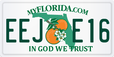 FL license plate EEJE16