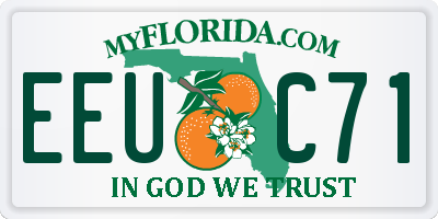 FL license plate EEUC71