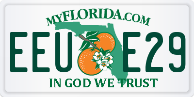 FL license plate EEUE29