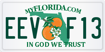 FL license plate EEVF13
