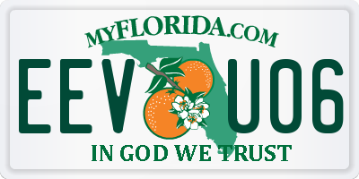FL license plate EEVU06