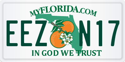 FL license plate EEZN17