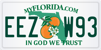 FL license plate EEZW93