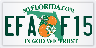 FL license plate EFAF15