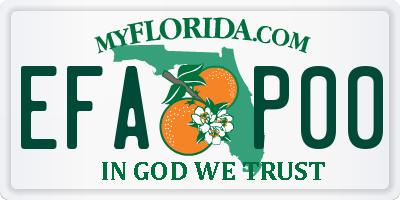 FL license plate EFAP00