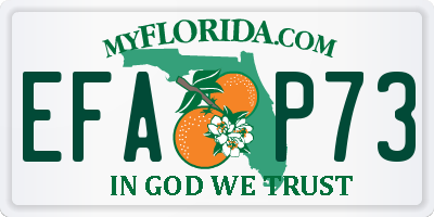 FL license plate EFAP73