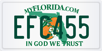 FL license plate EFC455