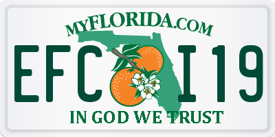 FL license plate EFCI19