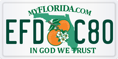 FL license plate EFDC80