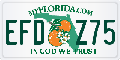 FL license plate EFDZ75