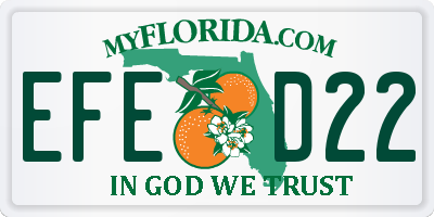 FL license plate EFED22