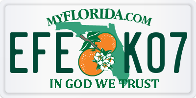 FL license plate EFEK07