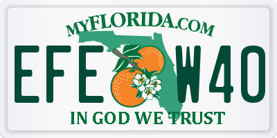 FL license plate EFEW40