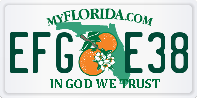 FL license plate EFGE38