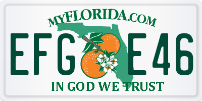 FL license plate EFGE46