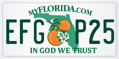 FL license plate EFGP25