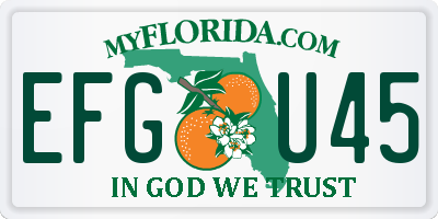 FL license plate EFGU45