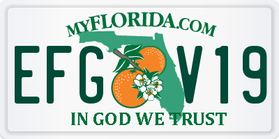 FL license plate EFGV19