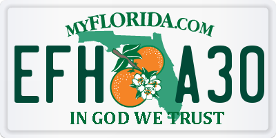 FL license plate EFHA30