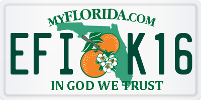 FL license plate EFIK16