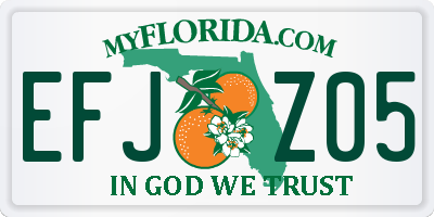 FL license plate EFJZ05