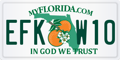 FL license plate EFKW10
