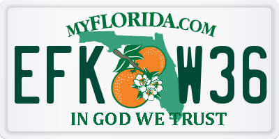 FL license plate EFKW36