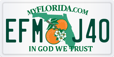 FL license plate EFMJ40