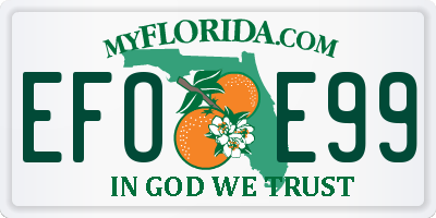 FL license plate EFOE99