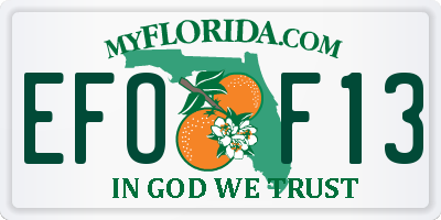 FL license plate EFOF13