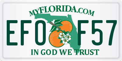FL license plate EFOF57